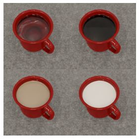 Examples of the mugs rendered in this experiment