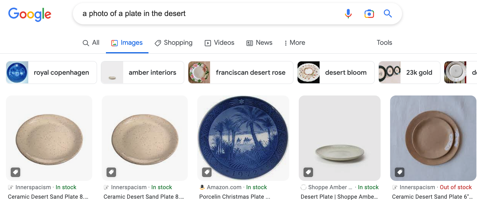 plates in the desert