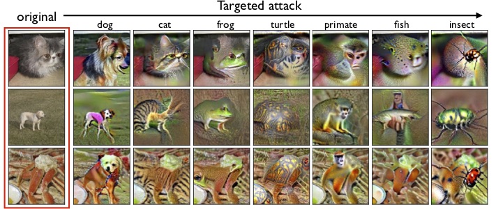 Targeted adversarial examples for a robust model